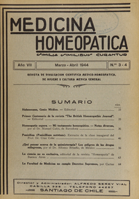 Medicina homeopática, números 3-4, marzo-abril de 1944