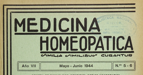 Medicina homeopática, números 5-6, mayo-junio de 1944