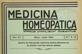 Medicina homeopática, números 5-6, mayo-junio de 1944