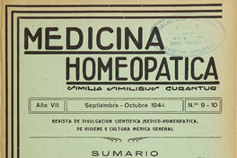 Medicina homeopática, números 9-10, septiembre-octubre de 1944