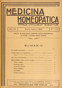 Medicina homeopática, números 1-2, enero-febrero de 1945