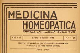 Medicina homeopática, números 1-2, enero-febrero de 1945