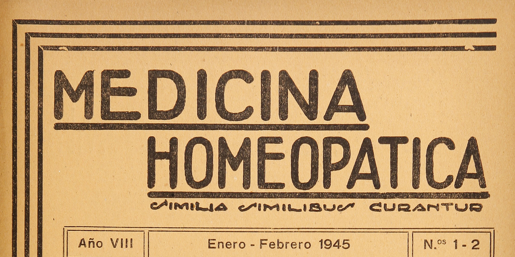 Medicina homeopática, números 1-2, enero-febrero de 1945