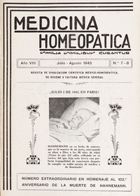 Medicina homeopática, números 7-8, julio-agosto de 1945