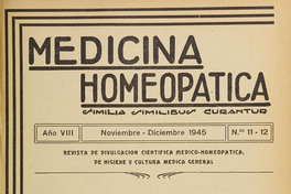 Medicina homeopática, números 11-12, noviembre-diciembre de 1945