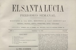 El Santa Lucía. Año I, número 26, 7 de septiembre de 1874
