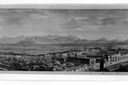 Vista panorámica de Santiago. Desde la Iglesia de La Merced al cerro Santa  Lucía