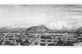 Vista panorámica de Santiago. Desde el Llano de Maipo al colegio de los Agustinos