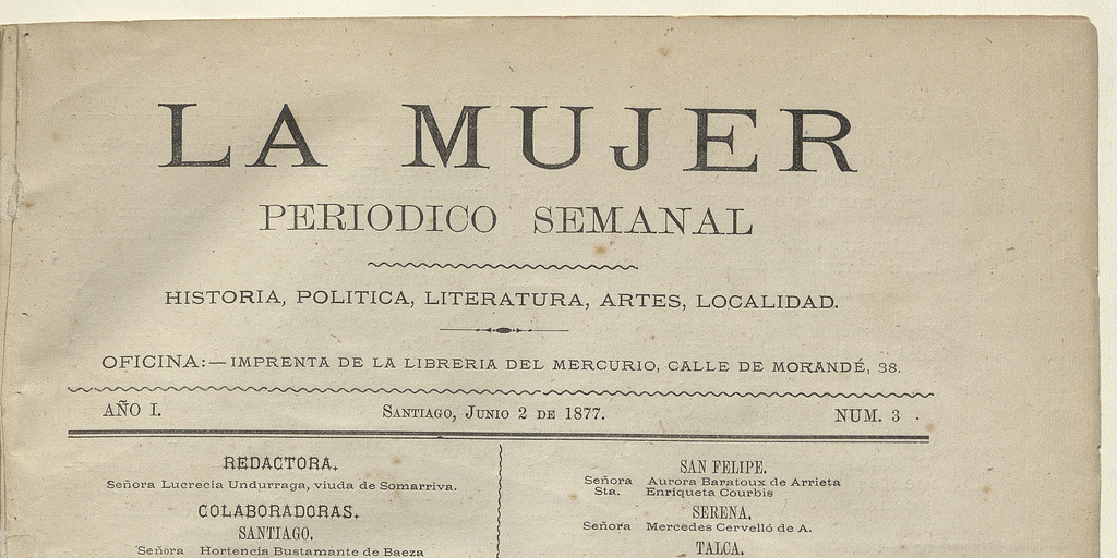 La Mujer. Año 1, número 3