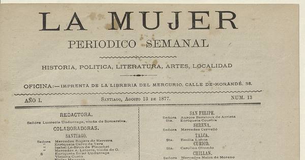 La Mujer. Año 1, número 13