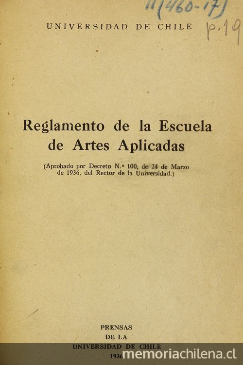 Reglamento de la Escuela de Artes Aplicadas