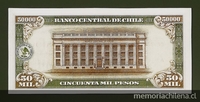 Pie de foto: Billete de $50.000 pesos Banco Central, 1959