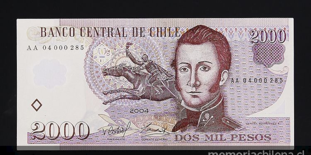 Pie de foto: Billete de 2.000 pesos Banco Central, 2004