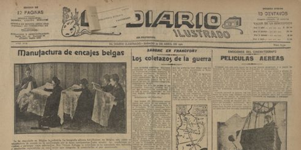 El Diario ilustrado. Santiago. N° 6550. (10 de abril de 1920). p.1 y p.3.