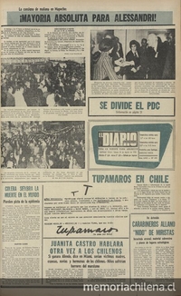 El Diario ilustrado. Santiago. N° 241. (29 de agosto de 1970). P.1 hasta p.2.