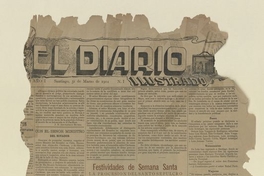 Pie de foto: El Diario Ilustrado N° 1. Trozo del número uno con la publicación de su primer fotograbado.