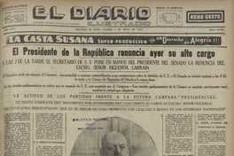 El Diario Ilustrado. Santiago. N° 9134. (5 de mayo de 1927). P. 1 y p. 5.