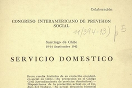 Servicio doméstico: breve reseña histórica de su evolución económica social en Chile.