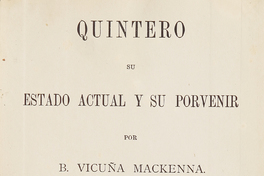 Quintero: su estado actual y su porvenir