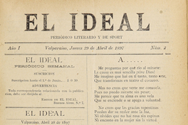 El Ideal. Año I, número 2, 29 de abril de 1897