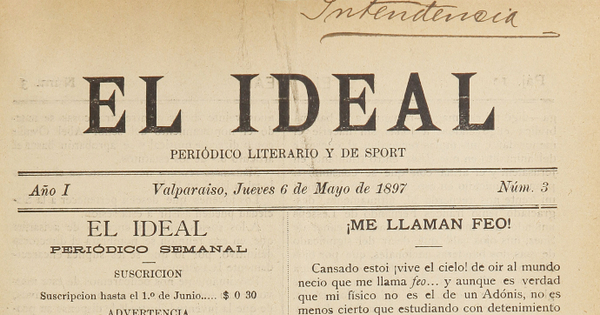 El Ideal. Año I, número 3, 6 de mayo de 1897