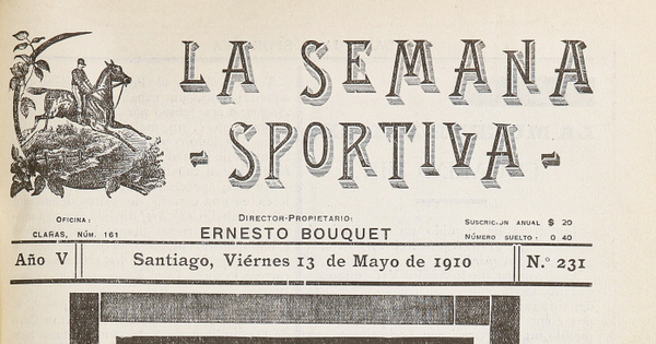 La Semana Sportiva. Año V, número 231, 13 de mayo de 1910