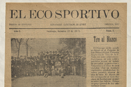 El Eco Sportivo. Semanario ilustrado de Sports. Año I, número 2, 12 de octubre de 1917