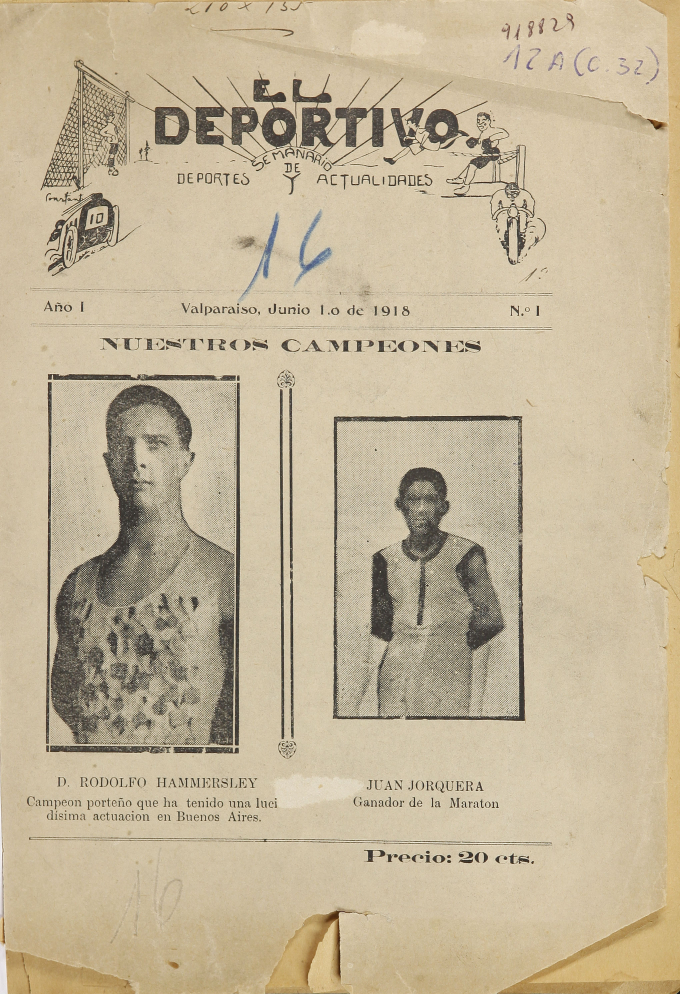 El Deportivo. Semanario de deporte y actualidades. Año I, número 1, Valparaíso, 1 de junio de 1918