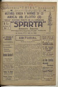 Sparta. Año I, número 1, 12 de julio de 1948
