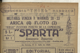 Sparta. Año I, número 1, 12 de julio de 1948