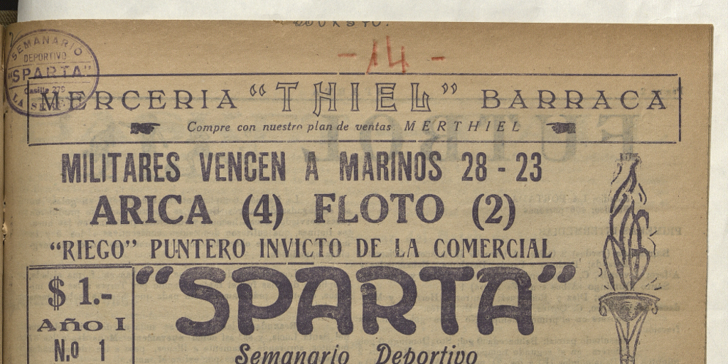 Sparta. Año I, número 1, 12 de julio de 1948