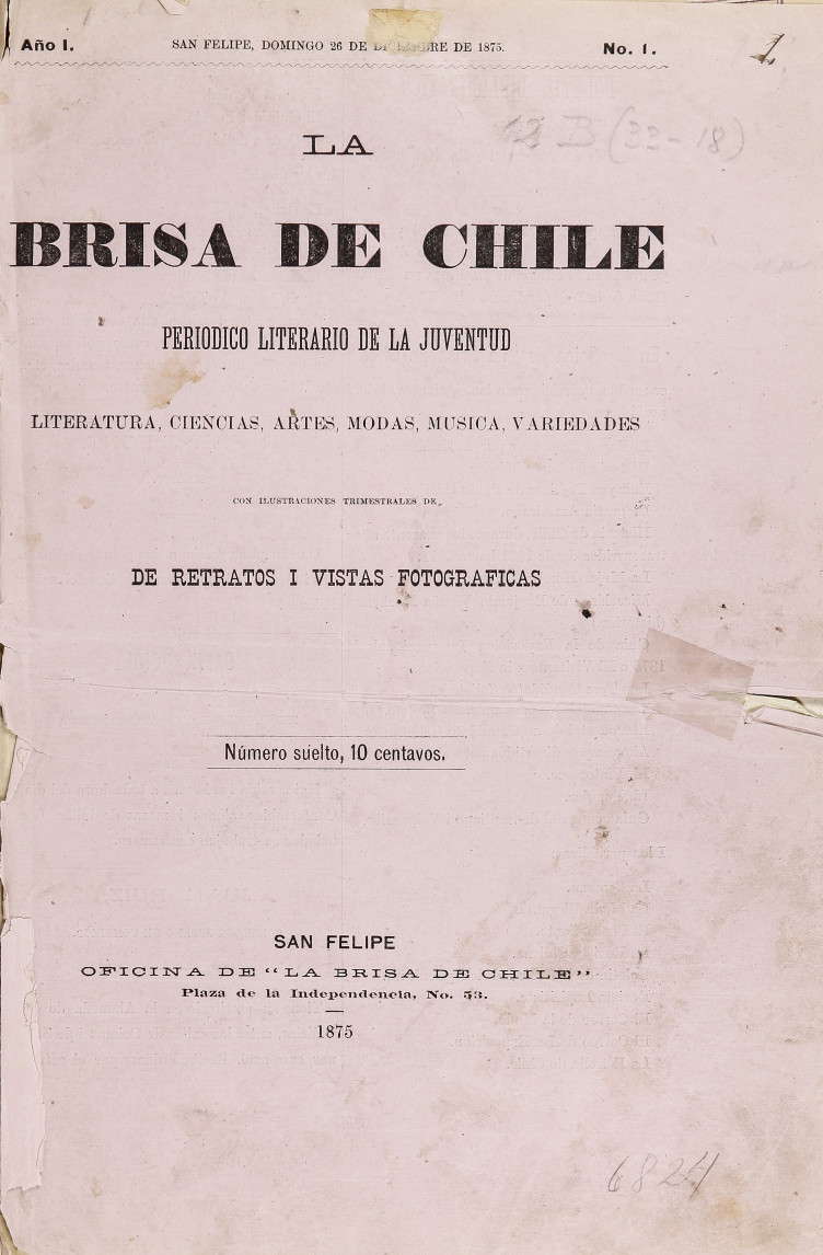 A los señores editores de La brisa de Chile. Algunas palabras de adhesión a su prospecto