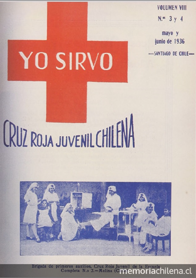 Pie de Foto: Yo Sirvo. Cruz Roja Juvenil Chilena.