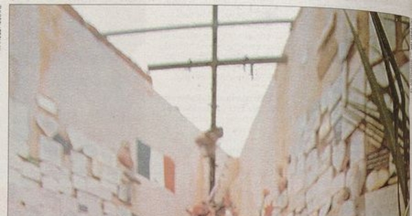 Pie de foto: "Emile Dubois: La animita del delincuente fusilado en 1907 es motivo casi de peregrinación en el cementerio Nº 3"