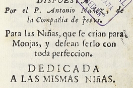 Cartilla de la doctrina religiosa: para las niñas que se crían para monjas, y desean serlo con toda perfección.