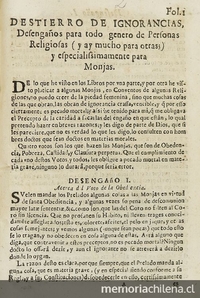 Destierro de ignorancias: desengaños para todo genero de personas religiosas (y ay mucho para otras) y especialmente para monjas.