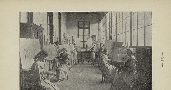 Pie de Página: Sala de pintura, Liceo de señoritas "José Miguel Infante", 1913.