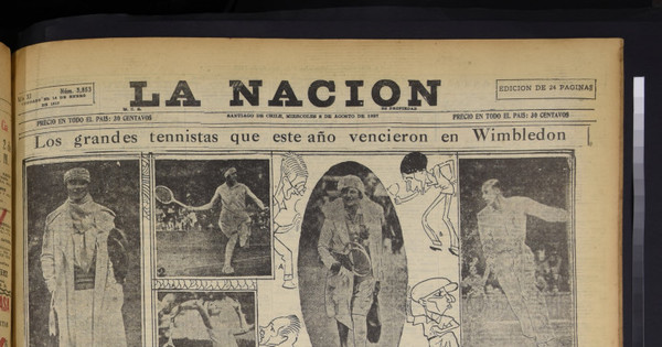 Portada de La Nación. Año XI, número 3853, 3 de agosto de 1927