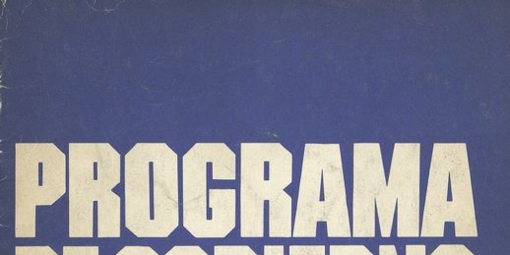 Programa de Gobierno. I edición. Santiago de Chile: Editorial Jurídica Publiley, 1989, 48p.