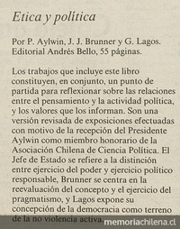 "Escaparate", Las Últimas Noticias, (Santiago), 15 de septiembre, 1991, p. 36.