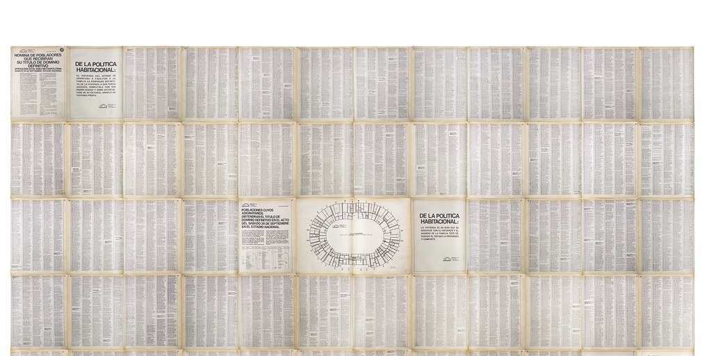 Collage del fascículo con lista de 40,000 pobladores convocados en circulación en prensa oficial en septiembre de 1979