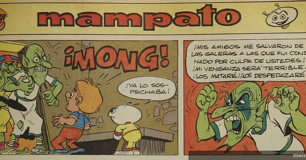 Xse y Mampato frente a Mong, 1969.Mampato (25): 11, octubre, 1969.