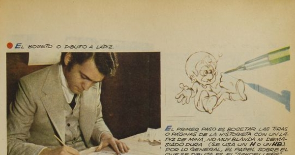 Oscar Vega y sus dibujos. 1975.Mampato (300): 43, 21 de octubre, 1975.