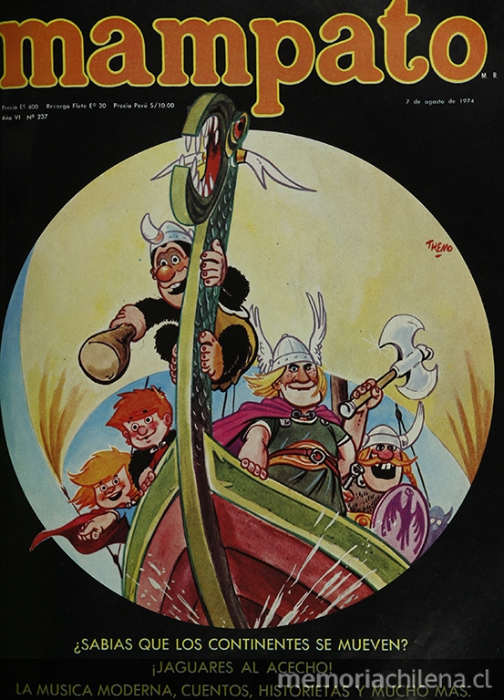 Portada con ilustración de Themo LobosMampato (237): 1, 7 de agosto, 1974.