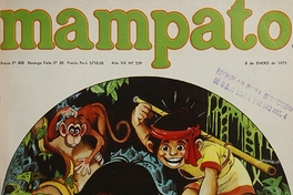 Portada con ilustración de Oscar Vega, 1975.Mampato (259): 1, 8 de enero, 1975.