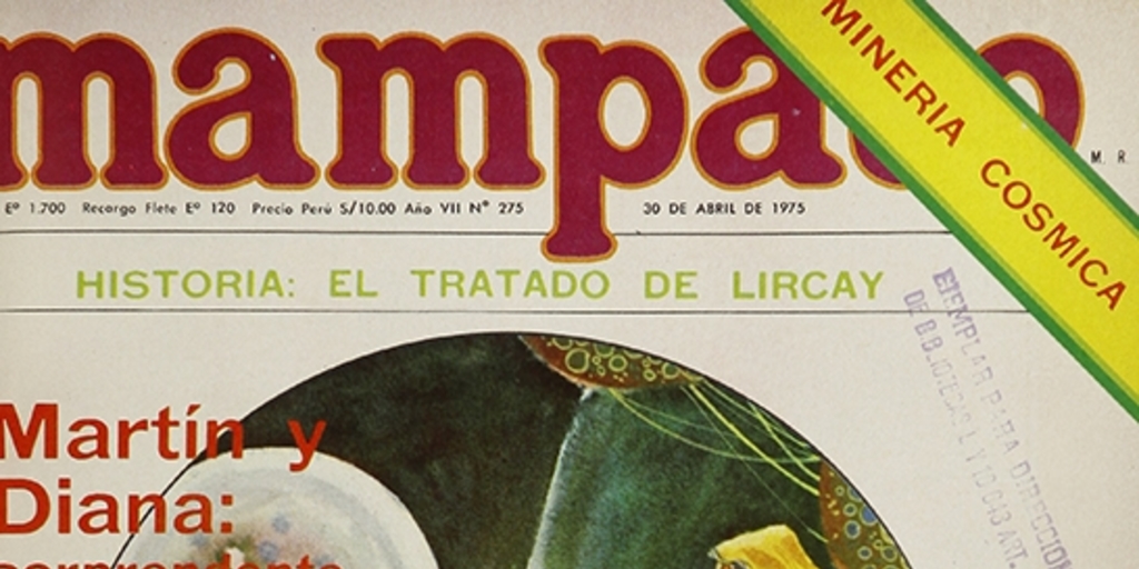 Portada con ilustración de Sergio Peñailillo, 1975.Mampato (275): 1, 30 de abril, 1975.