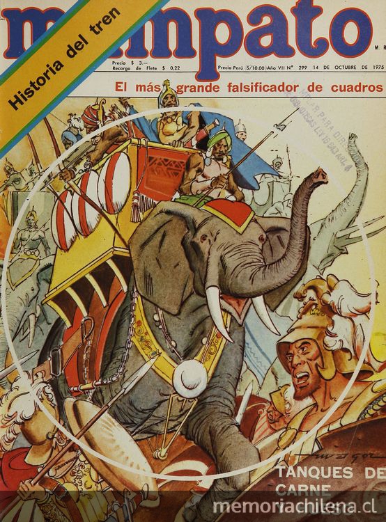 Portada con ilustración de Mario Igor, 1975.Mampato (299): 1, 14 de octubre, 1975.