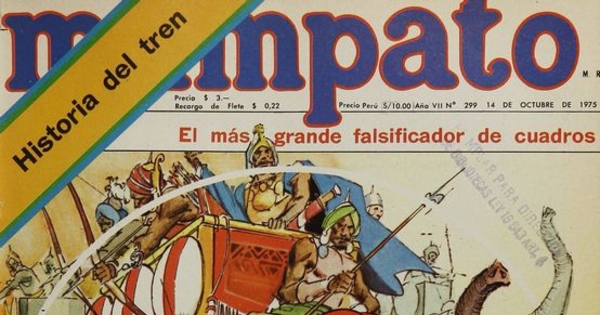 Portada con ilustración de Mario Igor, 1975.Mampato (299): 1, 14 de octubre, 1975.