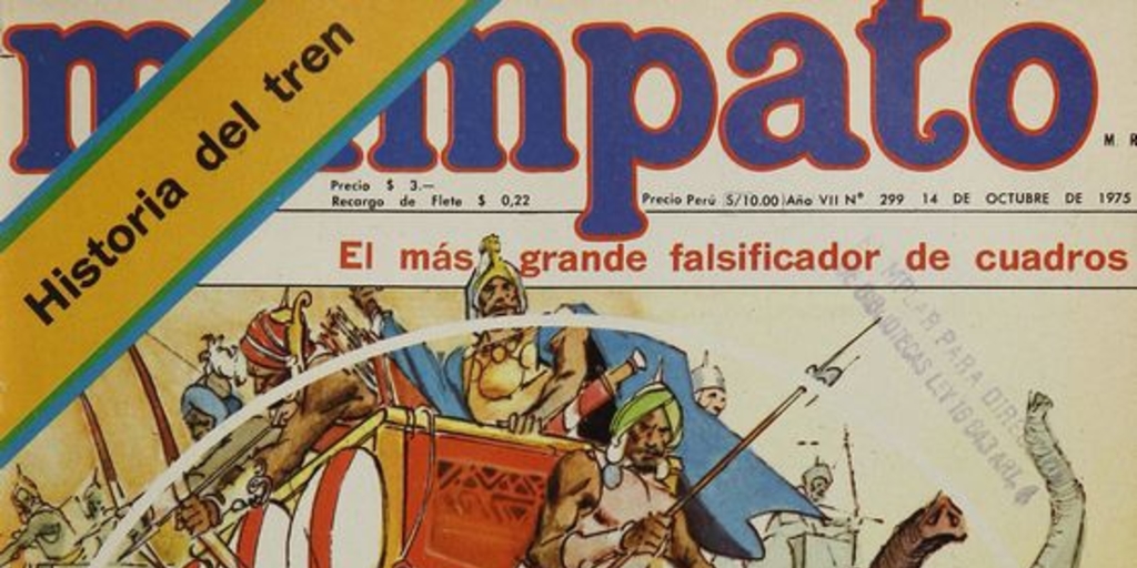 Portada con ilustración de Mario Igor, 1975.Mampato (299): 1, 14 de octubre, 1975.