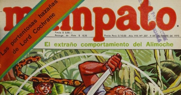 Portada con ilustración de Lincoln Fuentes, 1975.Mampato (307): 1, 9 de diciembre, 1975.